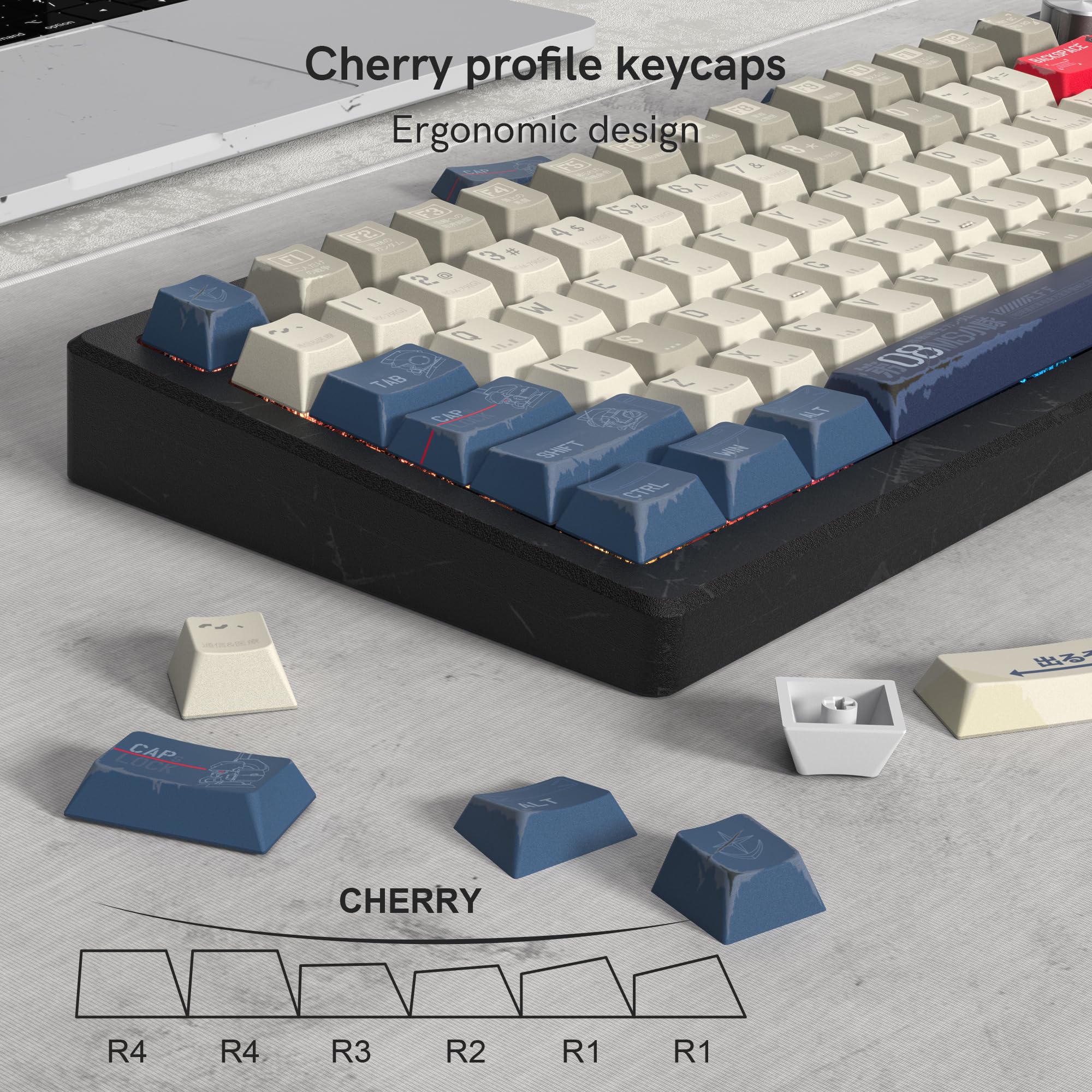 Amazon.com: dagaladoo Retro Japanese Anime PBT keycaps,Beige